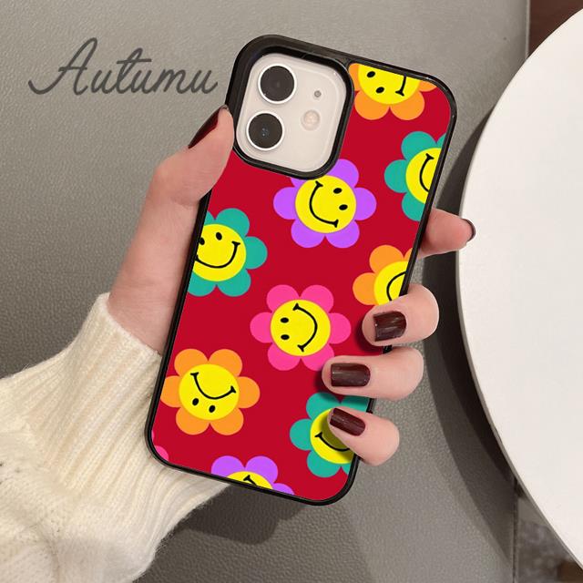 Крутой чехол для телефона Smiley для iPhone 11 12 13 14 Pro Max mini X XR XS SE 2020 5 6S 7 8 Plus Samsung Galaxy S21 S22 Cover shell