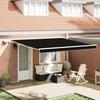 vidaXL Manual Retractable Awning with LED Black 400x350 Cm 3330776