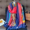New 180*90cm Classic Silk Scarf Women Foulard Office Lady Large Fashion Print Beach Hijab Shawl Warp Bandanna Muffler Pareo
