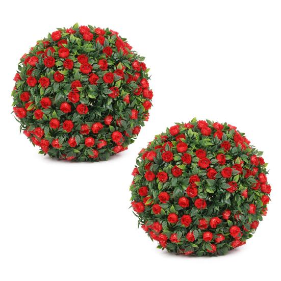 1/2Pcs 20/25CM Artificial Boxwood Topiary Ball UV Resistant Weather-proof Hanging Faux Flower Greenery