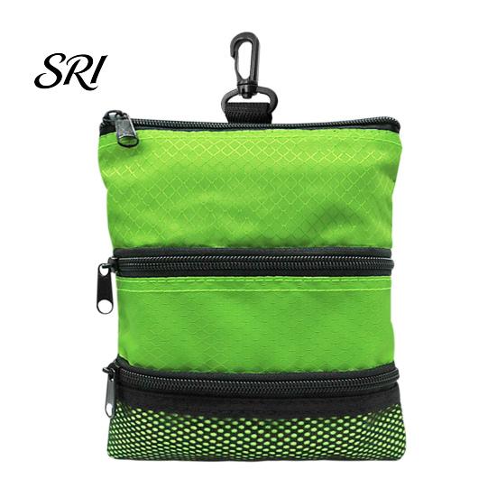 Golf Accessories Bag Ball with Waist Clip 3 Pockets Waterproof Nylon Pocket Tee Tools Organizer Pouch Holder Men Women Enthusiasts Gift Storage
