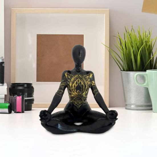 Статуэтка для йоги из смолы, фигурка дзен-йоги, украшение для домашнего рабочего стола, украшение для комнаты для медитации, комната для занятий йогой, подарок любителям йоги