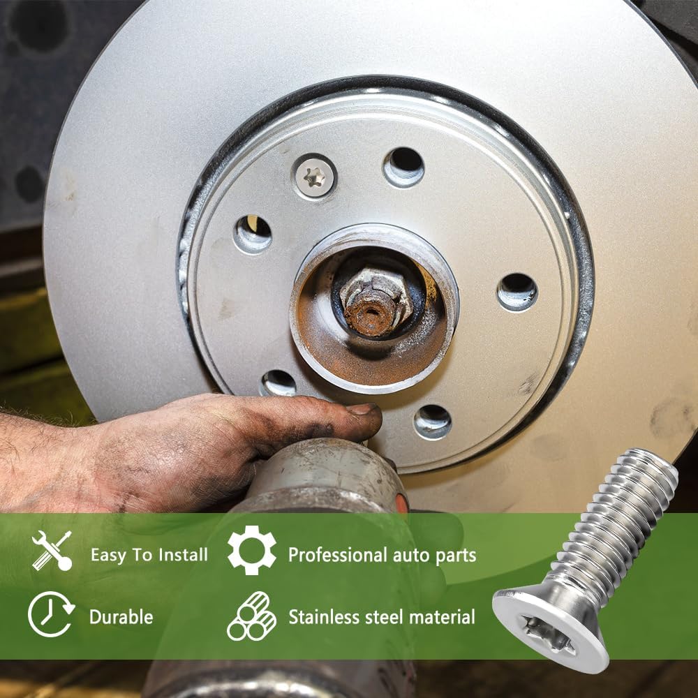 4PCS Stainless Steel Brake Disc Rotor Screws, Brake Rotor Bolt, Automotive Steel Retaining Screws for Front and Rear, 11609271 Retaining Hardware