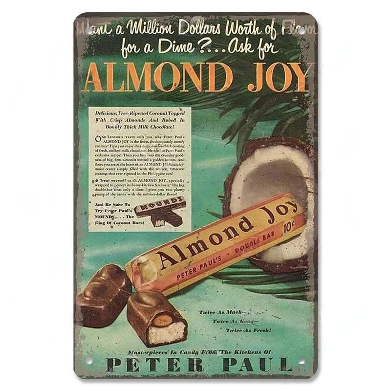 Vintage Candy Chocolate Metal Plates Cream Milk Chocolate Poster Metal Plaque Tin Sign For Kitchen Cafe Dining Room Wall Decor