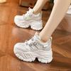 Женские кроссовки на платформе, весна 2025, новые, со стразами, на липучках, на маффиновой подошве, модные, универсальные, женские туфли с внутренней танкеткой