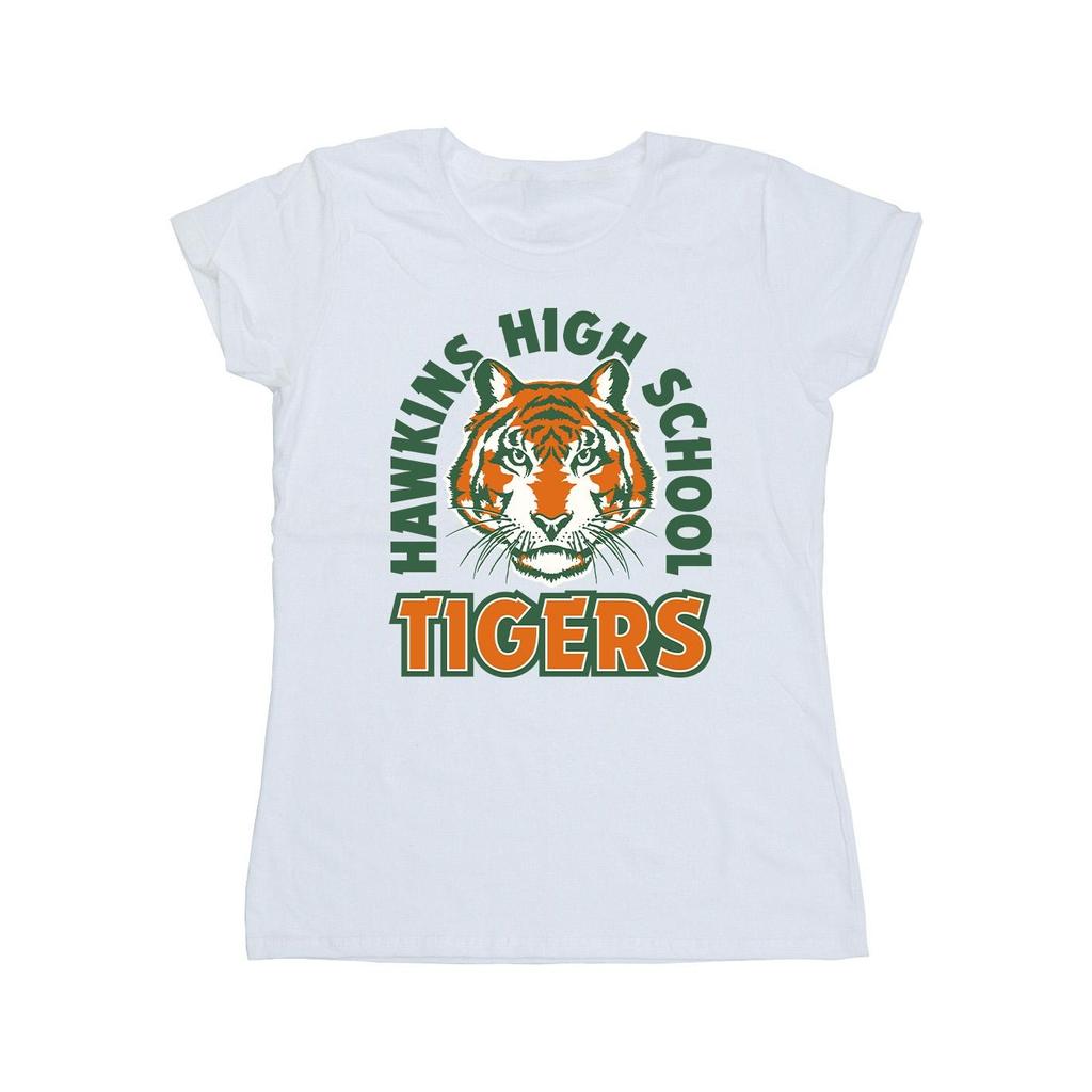 Netflix Womens/Ladies Stranger Things Hawkins Arch Tiger Cotton T-Shirt
