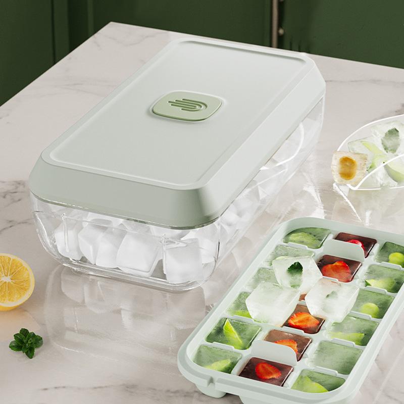 32 Grid Silicone Ice Cube Tray Mould With Lid Shovel Storage Box Remove With One Click Ice Maker DIY Whiskey Cocktail Tools