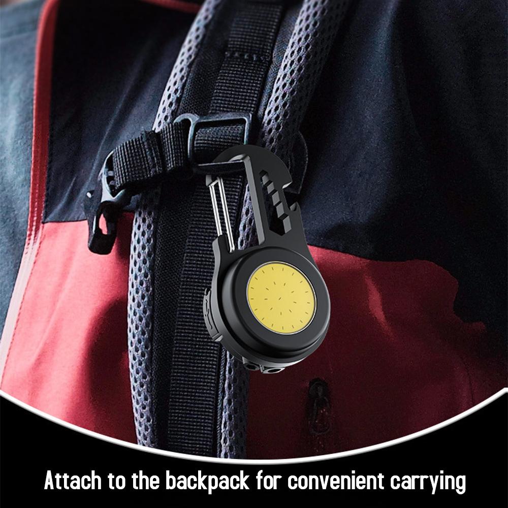 Мини-брелок-фонарик, светодиодный брелок для ключей, фонарик, вращающийся на 180 градусов, перезаряжаемый магнитный светильник