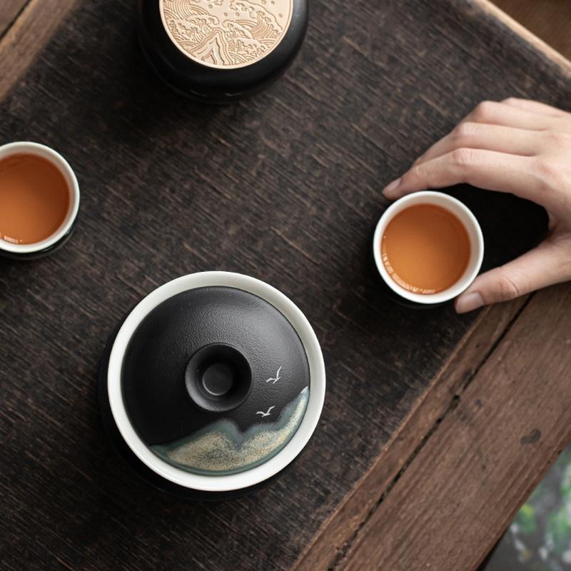 170 мл Керамическая чаша с крышкой Расписанная вручную чаша для подношения чая Чаша для чая в японском стиле