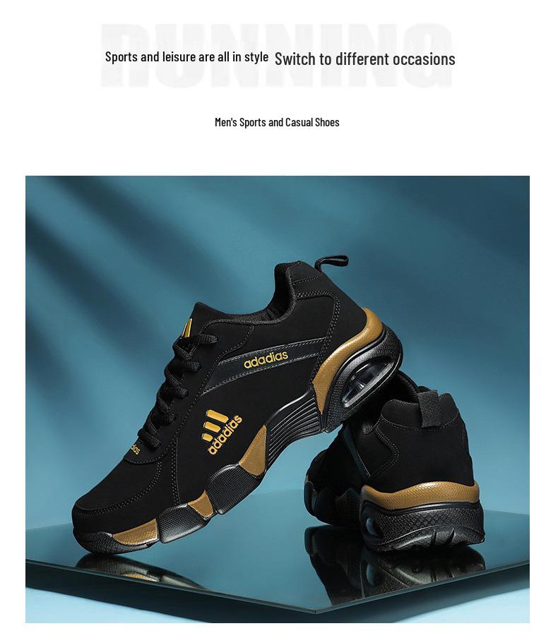 Мужские водонепроницаемые беговые кроссовки Adidas 2025 из кожи и сетки - Повседневные, Модные, Универсальные, Легкие и Официальные.