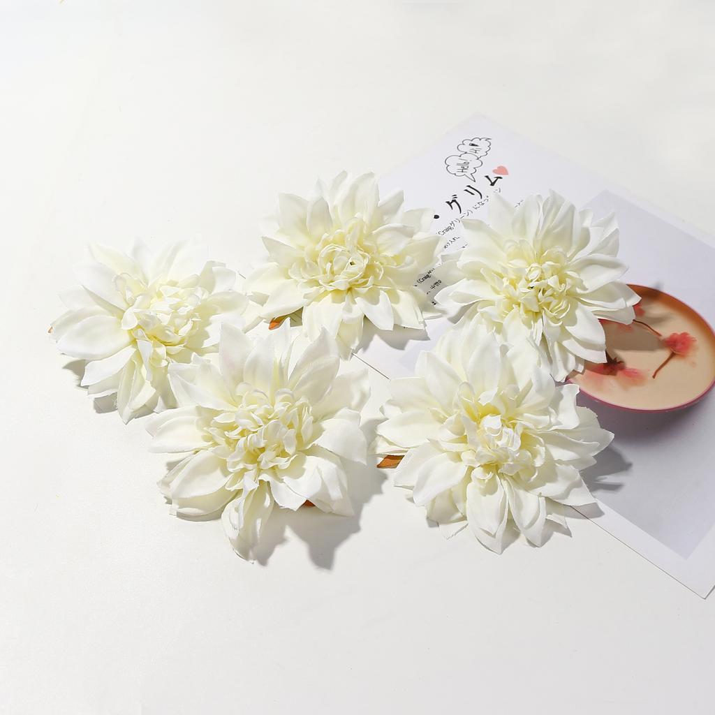 5/10Pcs 9cm Artificial Dahlia Silk Flower Heads Simulated Flower Home Room Decoration Wedding Decoration DIY Wreath Accessory
