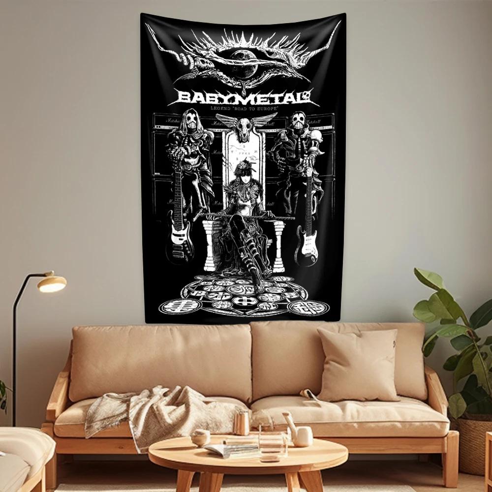Японская поп-метал группа Гобелен Babymetals Настенный декор Эстетика Домашний декор Фон для вечеринки в общежитии Подарки для друзей