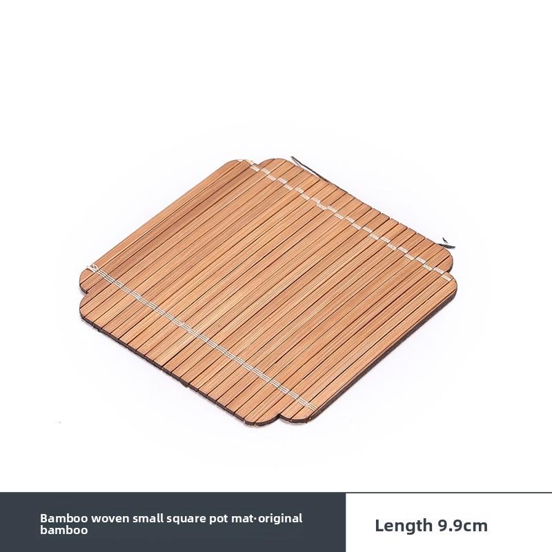 Ретро бамбуковая подставка, термоизоляционная подкладка, подставка для чайника из фиолетового песка, китайский стиль дзен классическая чайная церемония, набор для чая кунг-фу