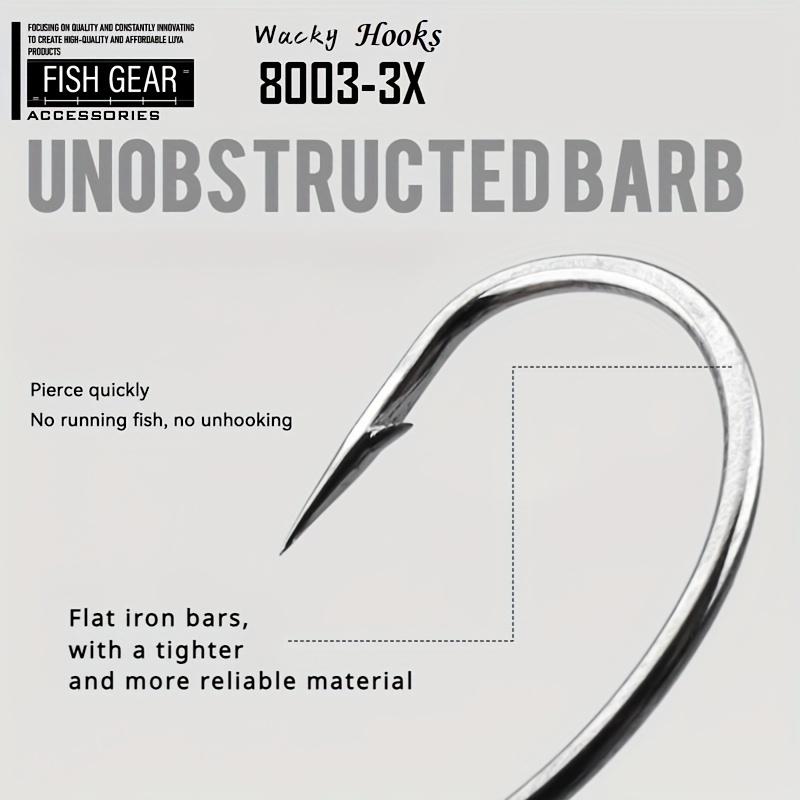 50 шт. 8003 Wacky Hooks, мягкие крючки для наживки, рыболовный крючок с зазубринами для оснастки Drop Shot
