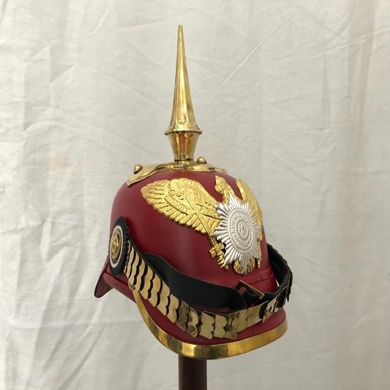 Красный немецкий прусский шлем Пикельхаубе, Имперский офицерский шлем с шипом, Носимый для взрослых, Подарок