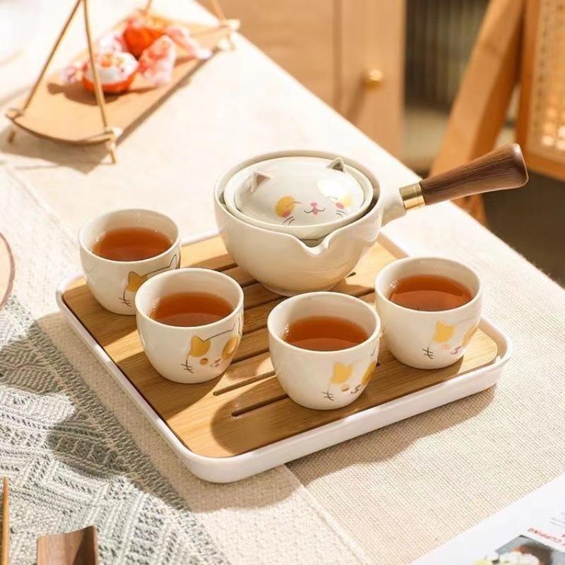 Chinese Style Kung Fu Tea Set Home Portable Travel Office Ladies Exquisite Bubble Tea Set Tea Cup Set