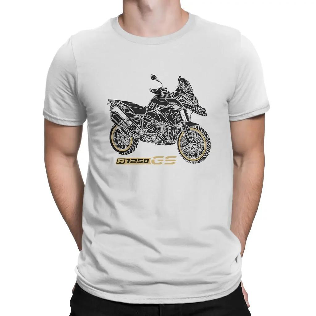 GS 1250 R 1250 GS Black Motorcycle TShirts for Men GS Awesome Tees Crewneck Short Sleeve T Shirt Printing Clothes 2024