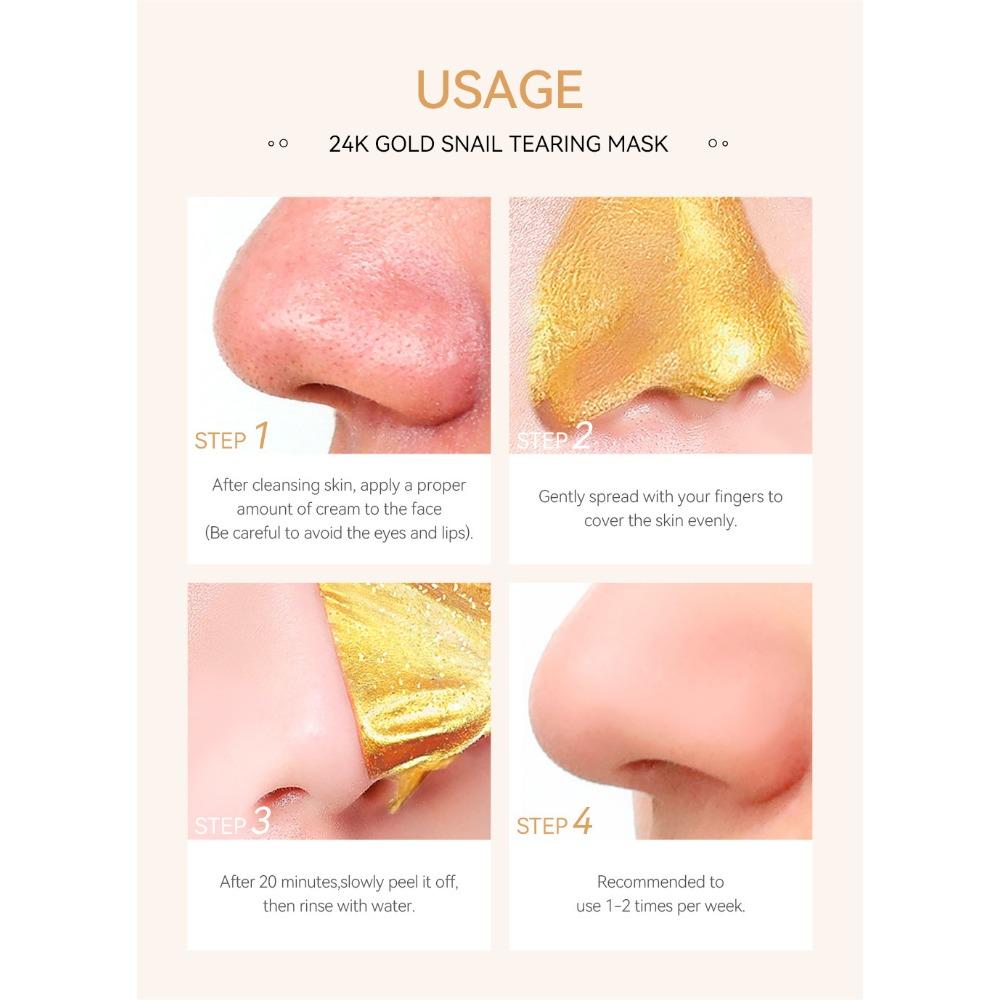 Маска LAIKOU Gold Leaf Snail Tear Mask 50 г, цветная коробка Очищающие средства по уходу за кожей