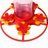 360ml Hummingbird Feeder Hanging Feeder with Anti-Ant Guard Bird Feeder with 5 Flower Feeding Ports Circular Perch for Garden Backyard