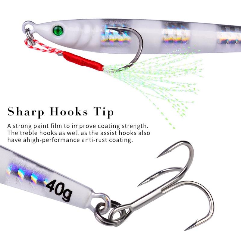 Sea Fishing Metal Lure, 5-color Hook, Iron Plate Fake Lure, Night Light Lure, Biomimetic Lure, Fishing Gear