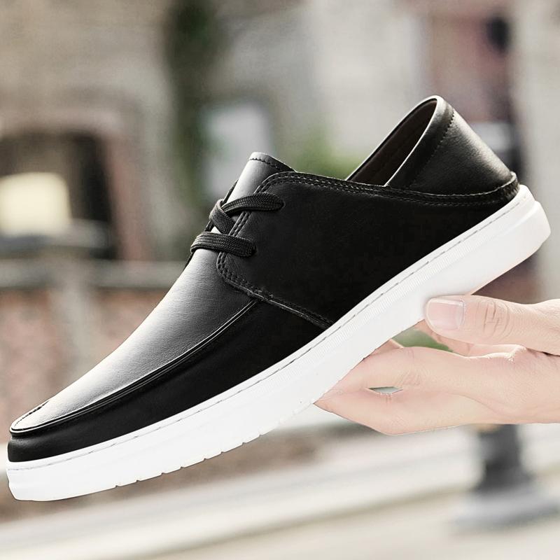 Genuine Leather Men Casual shoes lace up Comfortable Lightweigh Footwear Breathable Slip on Male Leather Shoes Zapatos Hombre