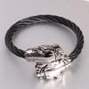 Модный ретро модный уличный хип-хоп браслет с двойной головой леопарда из титановой стали для мужчин и женщин модный регулируемый браслет