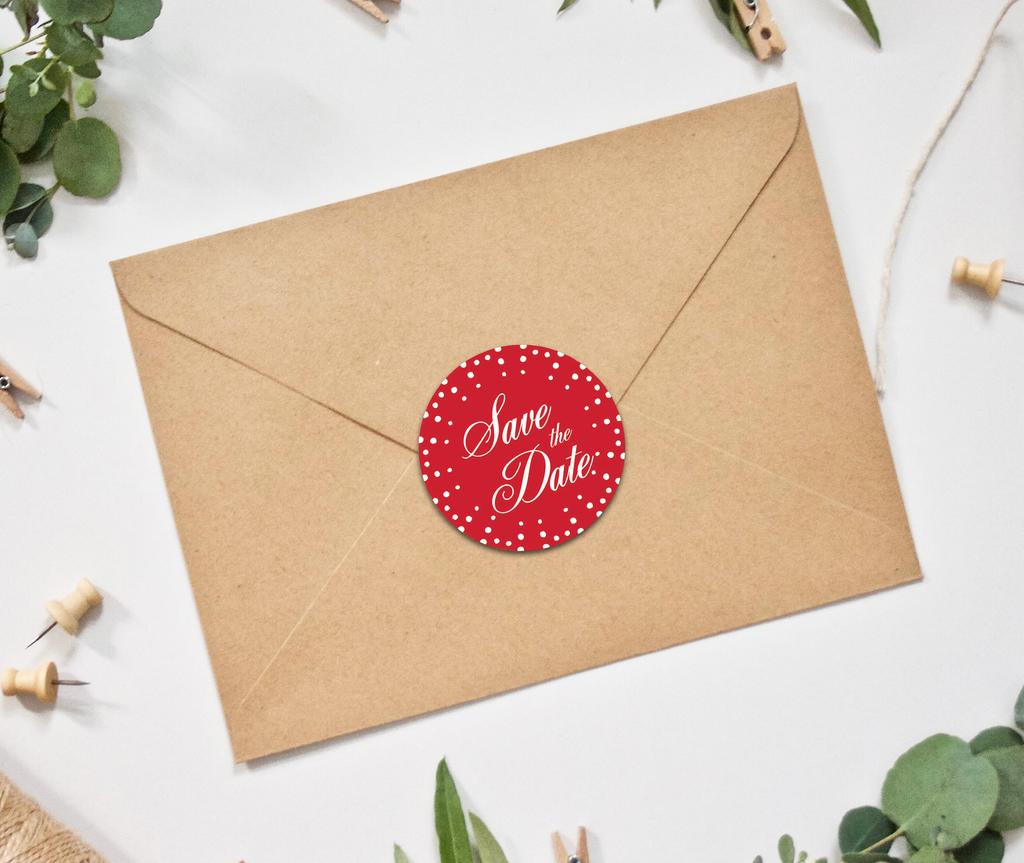 Darling Souvenir DIY Round 45 шт. Черный горошек Save The Date Wedding Stickers-1.6