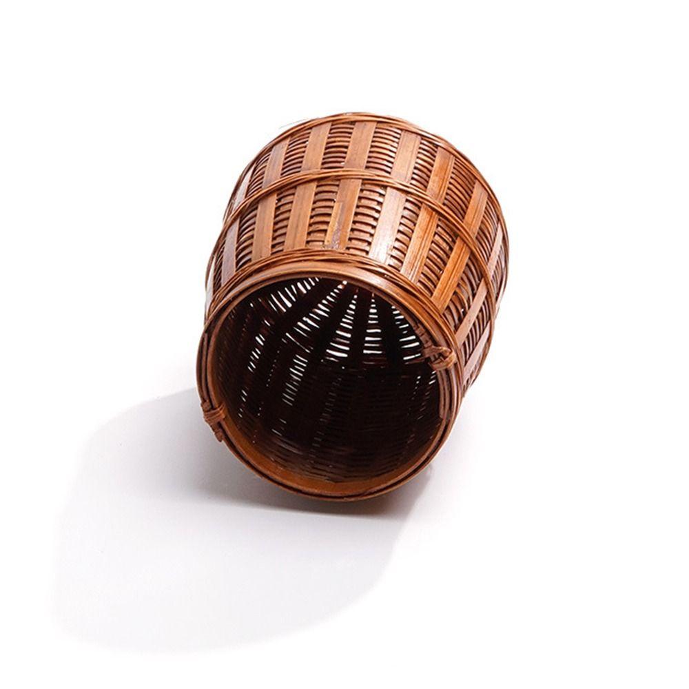 Natural Tea Ceremony Display Baskets Handmade Pencil Holder Multipurpose Makeup Brush Holder Home
