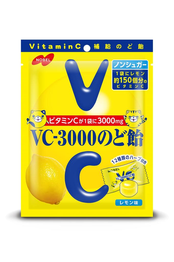 Ассорти из леденцов Nobel от боли в горле Со вкусом лимона Со вкусом муската Со вкусом грейпфрута Со вкусом витамина C Сравнение вкусов Коммерческое использование Пакетики VC3000 VC-3000 Без сахара