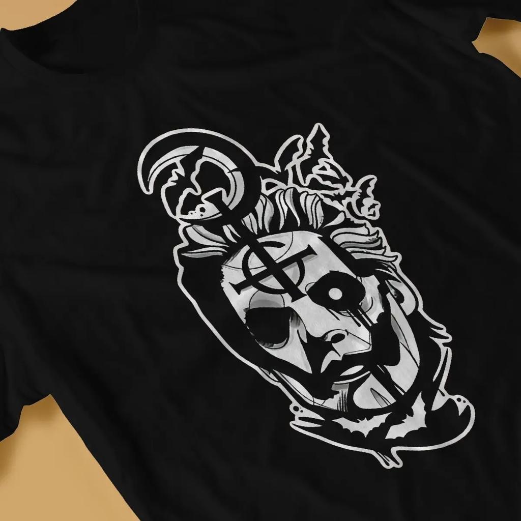 Одежда с принтом Papa Emeritus IV Bats Мужская футболка Ghost Band Новинка Футболки Футболка с коротким рукавом и круглым воротом