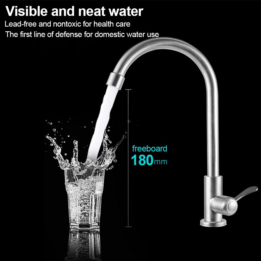 Faucet For Kitchen Save Water Silver Single Cold Water