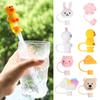 1pcs Reusable Straw Tips Airtight Cartoon Plugs Cover Silicone Straw Plug Cup Accessories Drinking Dust Cap