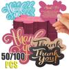 50/100 шт. Уникальные открытки «Спасибо», Двусторонние открытки «Спасибо» для малого бизнеса, Уникальные записки-вкладыши для подарков