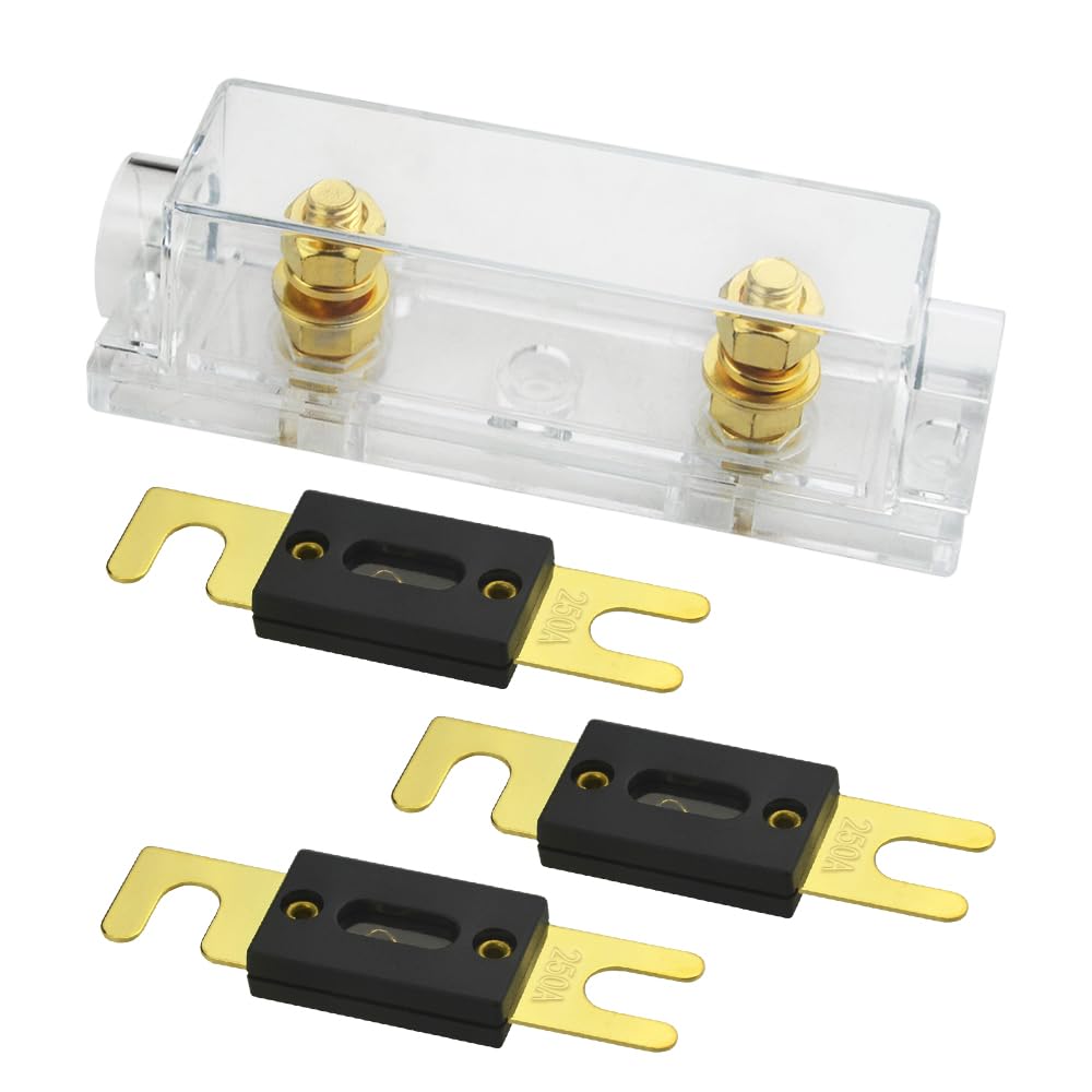 WMYCONGCONG 1pc ANL Fuse Holder + 3pcs 250A ANL Fuse