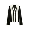 LESS 2024 Autumn Slim-Fit V-Neck Cardigan Sweater