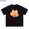ZAZOMDE Y2K Aesthetic Lovely Fruit Animal Print T Shirts Sweet Cartoon Kitten Pattern Loose Fit Daily Casual Graphic Tee Tops