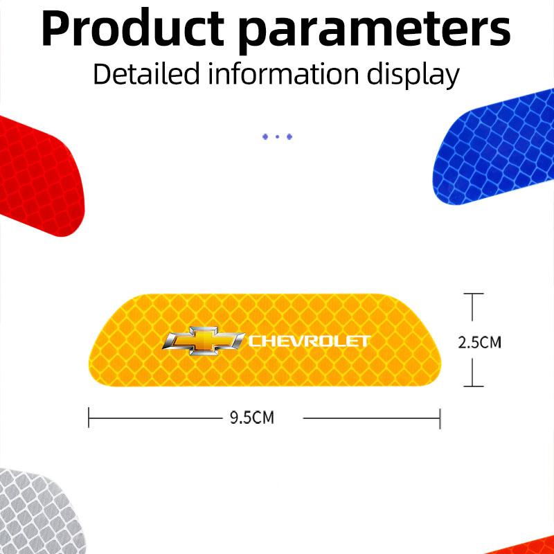 AABHD1 4pcs Car Door Sticker Reflective Safety Warning Mark Decoration Decals For Chevrolet Spark Captiva Cruze Tracker Epica Optra SS