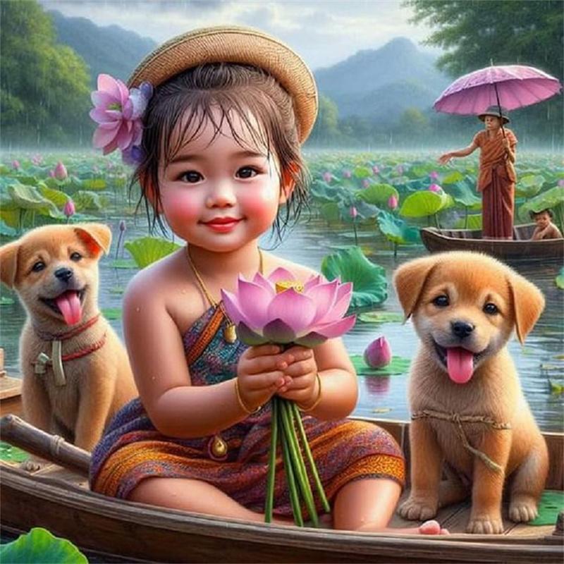 DIY Алмазная картина Прекрасный ребенок вышивка крестом набор Мозаичное искусство Алмазная картина Полный круг Алмазное украшение для дома