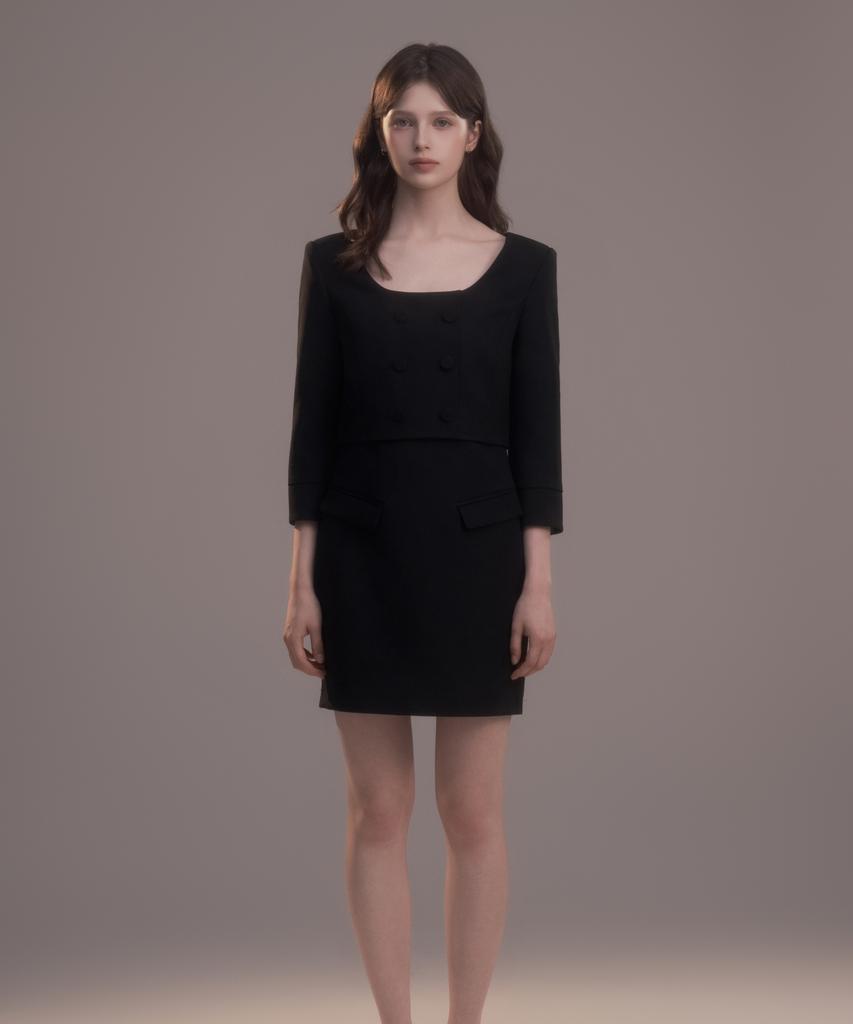 Mausolleum Celina Button Dress - Black