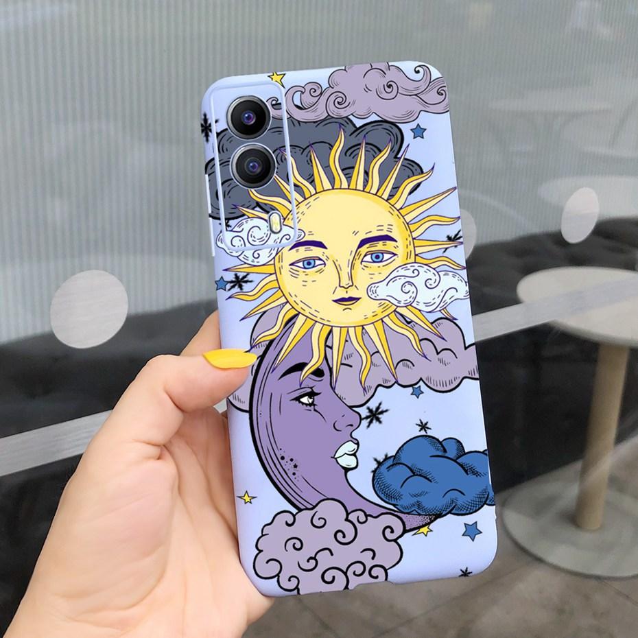 For Vivo Y53S 5G Case Vivo Y72 5G V2041 Phone Cover Silicone Cactus Soft Funda For Vivo Y52 Y 53s Y72 5G Sunflower TPU Bumper