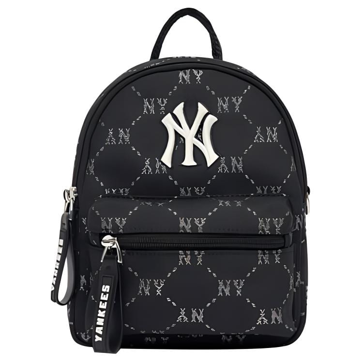 MLB Monogram New York Yankees Polyester Backpack Mini Unisex Black 7ABKM012N-50BKS