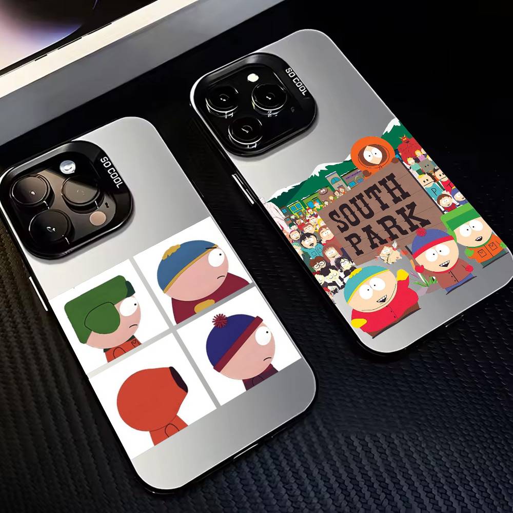 S-South-H P-Park-K Phone Case For iPhone17,16,15,14,13,12,11 Plus,Pro Max Black Candy silver phone case