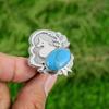 925 Sterling Silver Natural Copper Arizona Turquoise Multi Stone Ring Jewelry