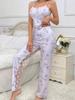 Women's Pajamas Set Sleepwear 2 PCS Short Tank Tops White Ventilate Soft Casual Love Printing