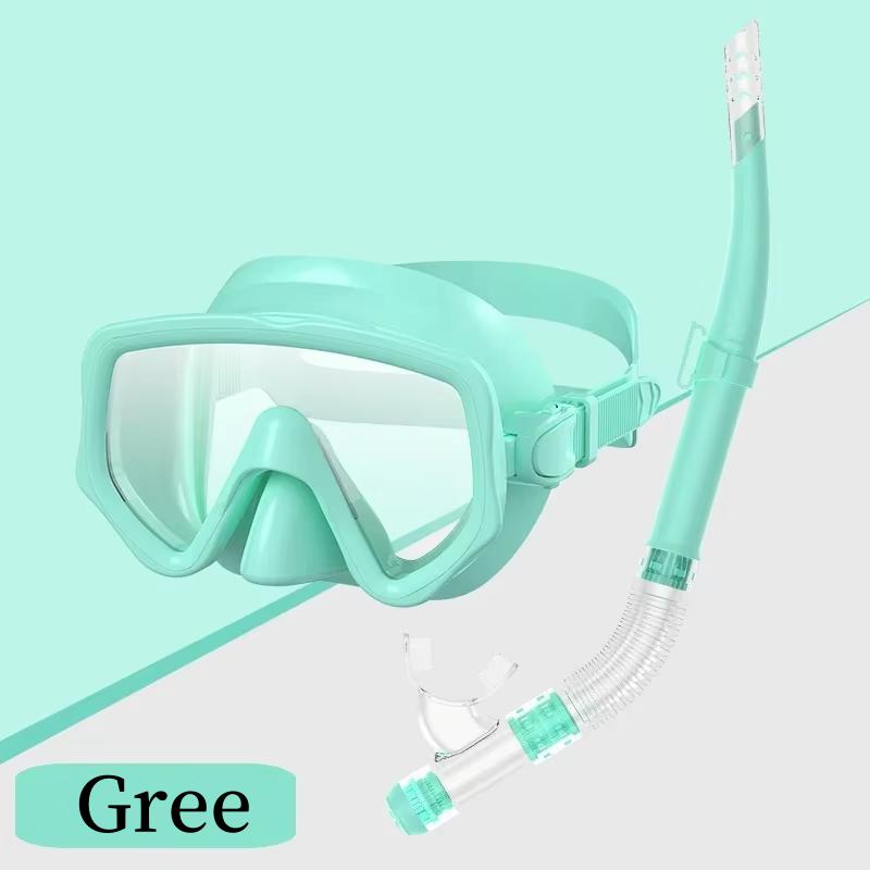 Комплект сухой маски для подводного плавания с маской и трубкой для взрослых, закаленное стекло, профессиональное панорамное снаряжение для подводного плавания, комплект для обучения подводному плаванию