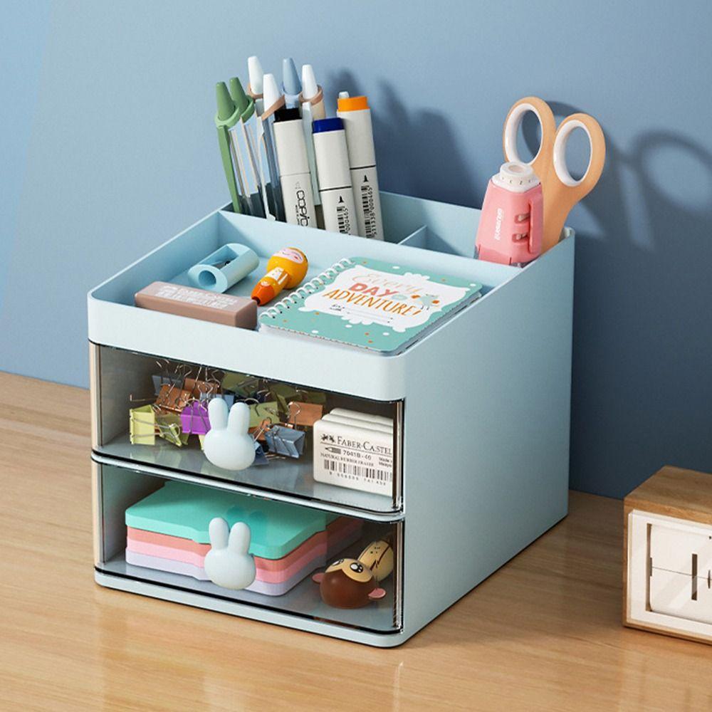 Large Capacity Stationery Holder Desktop Organizer Pen Container Pen Holder Stationery Storage Box
