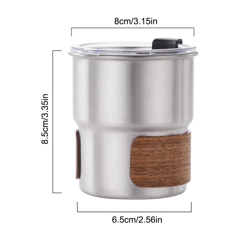 Кружка для кофе и кемпинга Leeseph из нержавеющей стали с крышкой, портативная, термостойкая, подходит для пикника на открытом воздухе, рыбалки на природе