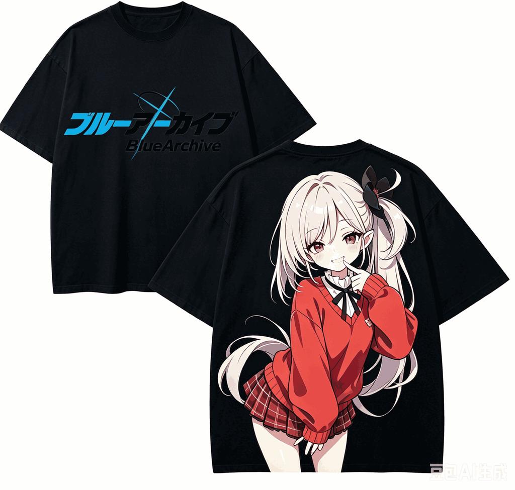 Blue Archive Anime Lover T-shirt Harajuku Cotton New Model High Street Oversized Unisex Retro