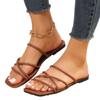 2024 Hot Sale Shoes for Women Outdoor Women's Slippers Summer Daily Slippers Women Narrow Band Square Toe Flat Plus Size Sandals