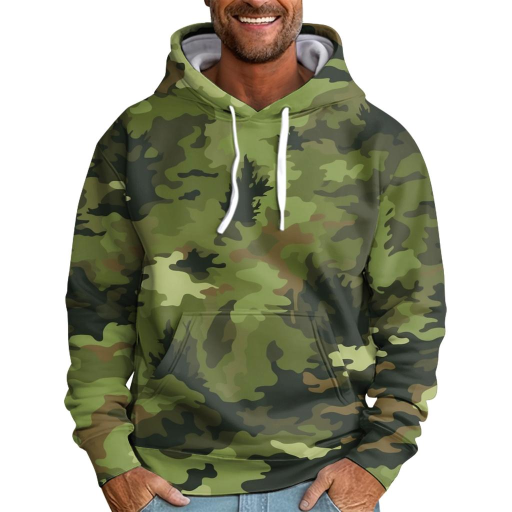 Men's Loose Printed Hooded Sweatshirt Men's Casual Fashion Sports Sweatshirt